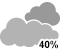 Cloudy. Risk of thunderstorms (40%)